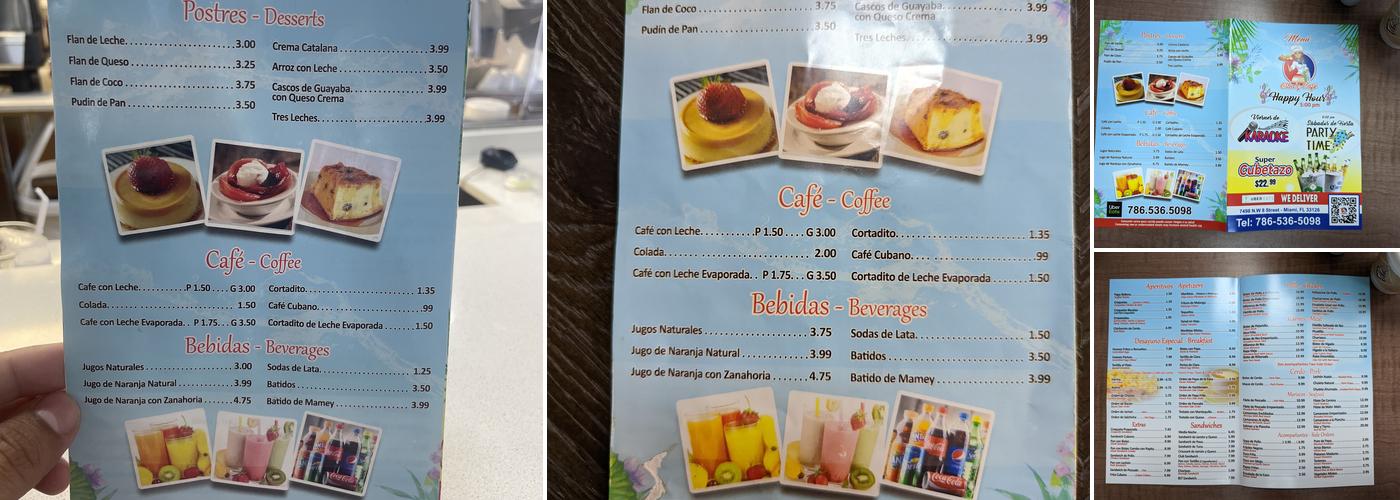 Elbas cafe Menu