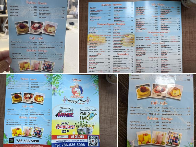 Elbas cafe Menu