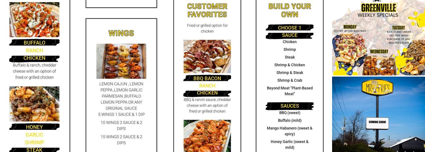 Mr. Fries Man Menu