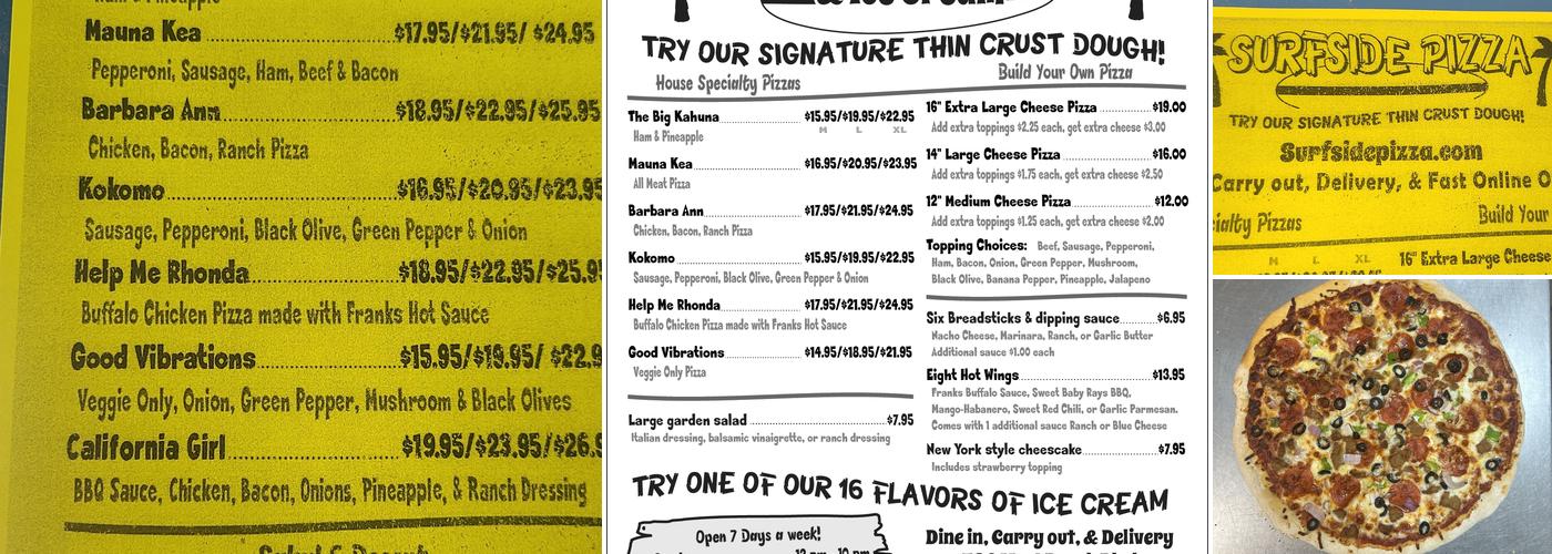 Surfside Pizza Orange Beach Menu