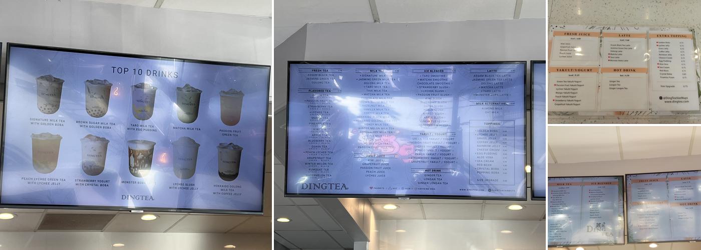 Ding Tea Menu