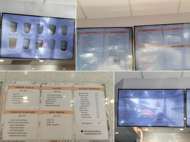 Ding Tea Menu