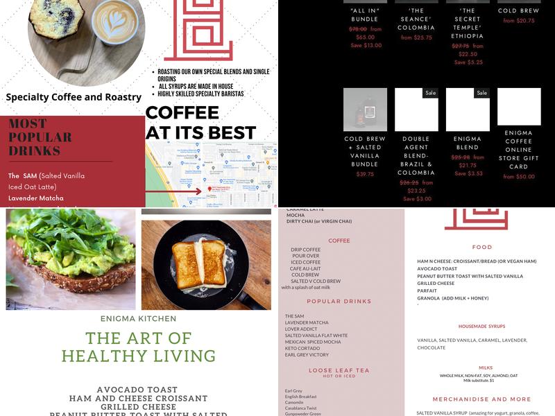 Enigma Coffee Menu