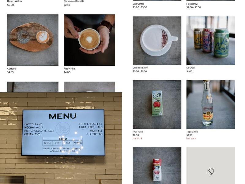River Coffee Co. Menu