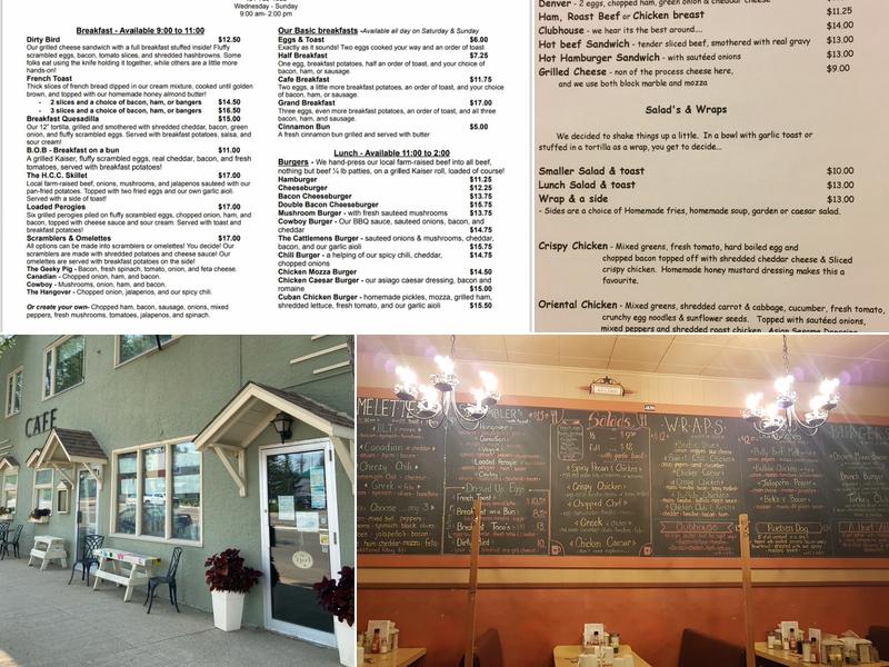 Minnedosa Main Street Cafe Menu