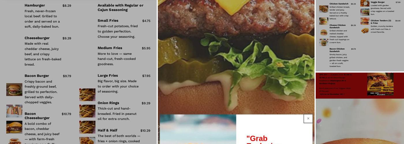All About Burger Menu