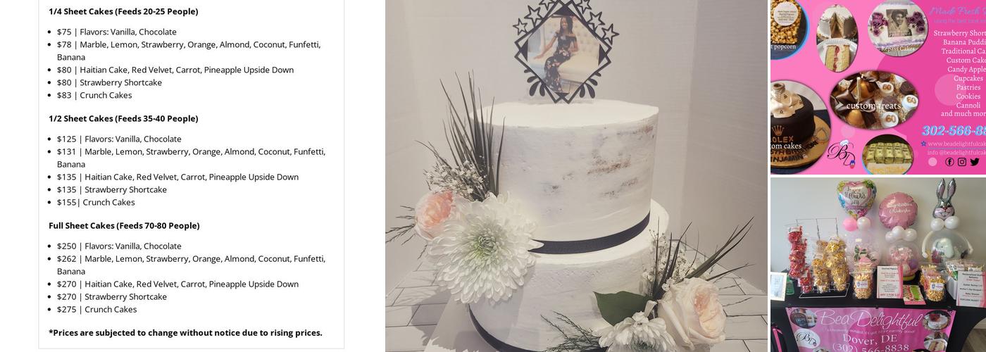 Bea Delightful, LLC Menu