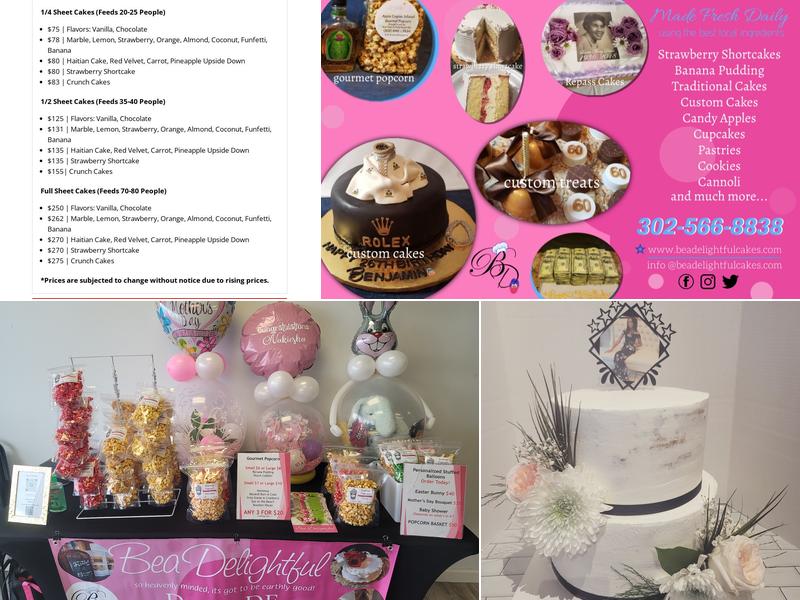 Bea Delightful, LLC Menu