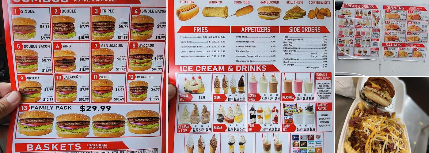 California burger Menu