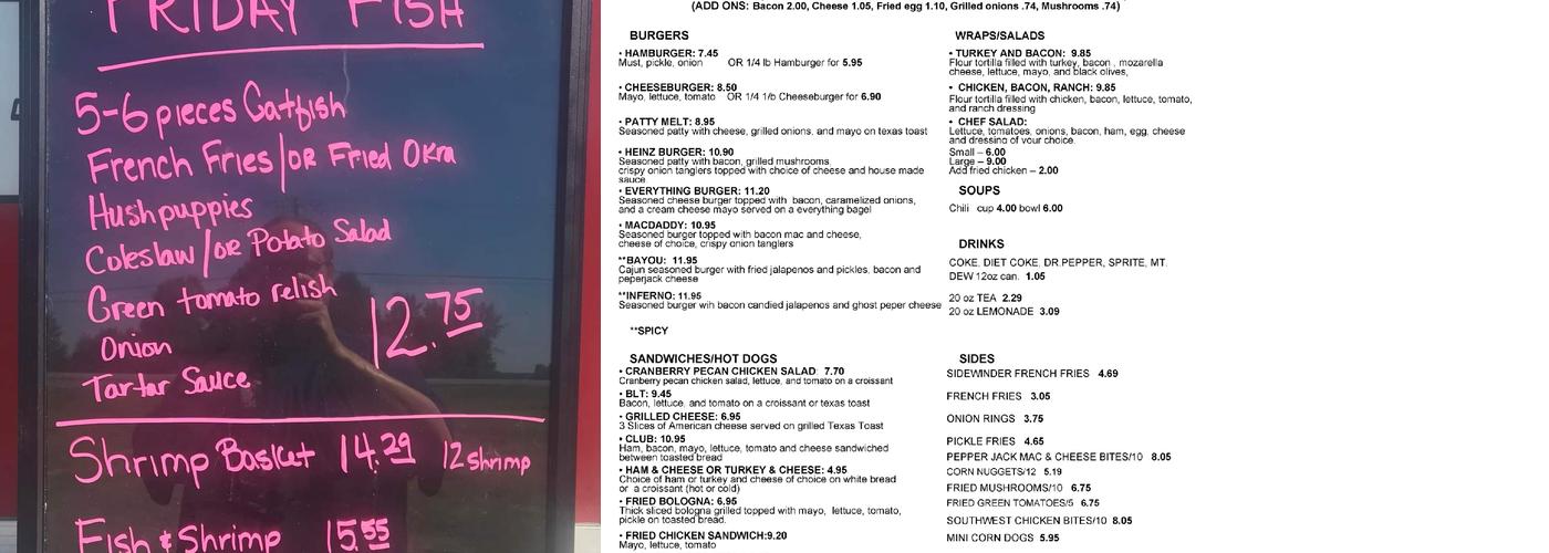 Jed's place Menu