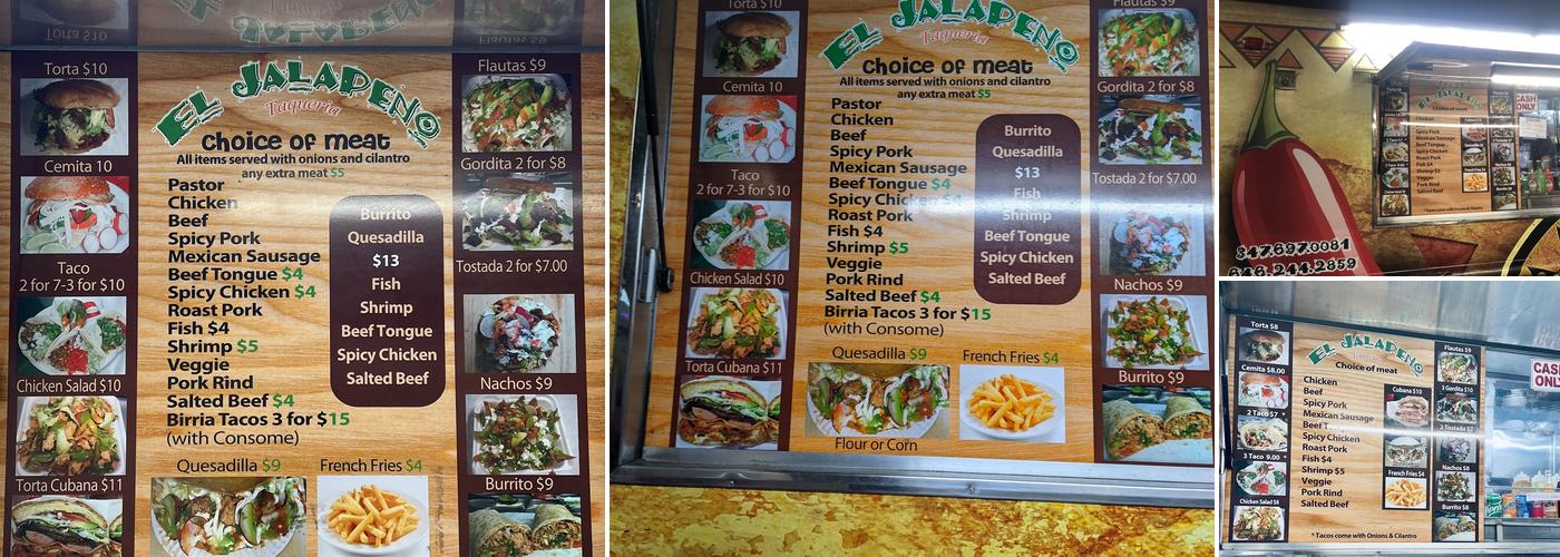 El jalapeño Menu