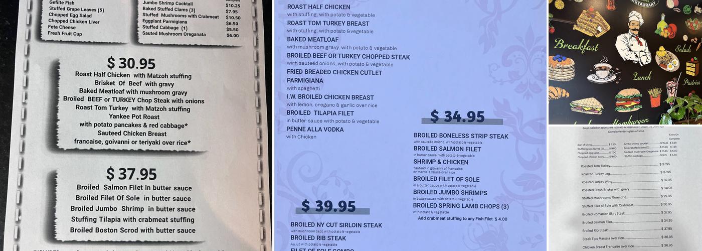 New three star restaurant Menu