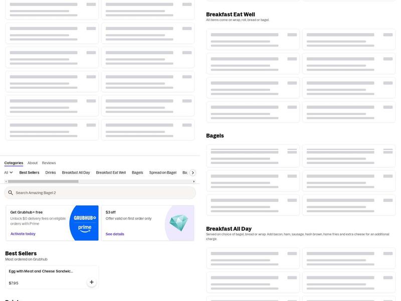 Amazing bagel 2 Menu