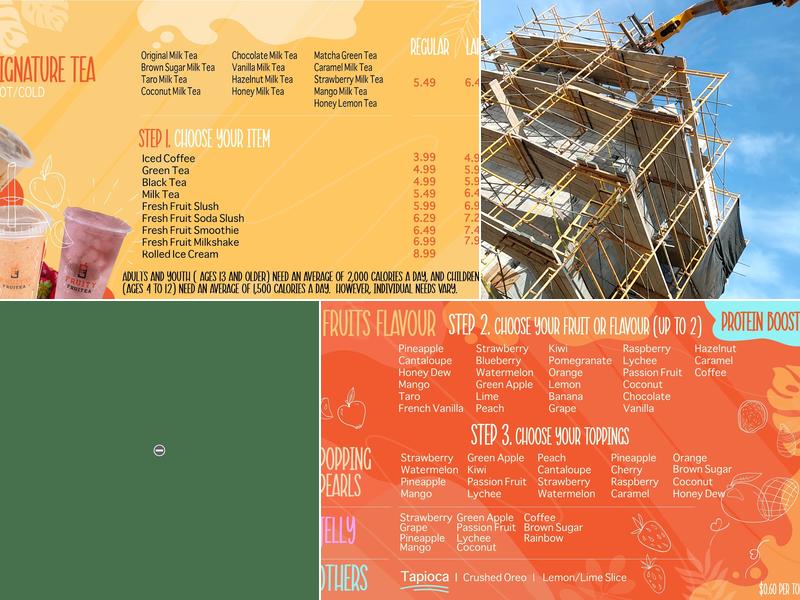 Fruity Fruitea Menu
