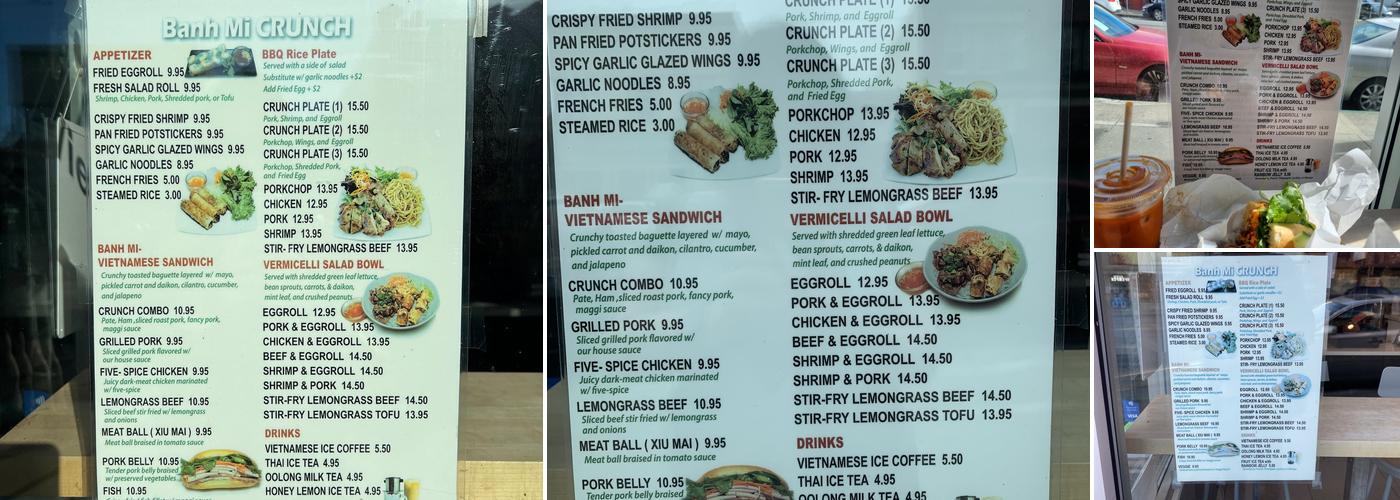 Banh Mi Crunch Menu
