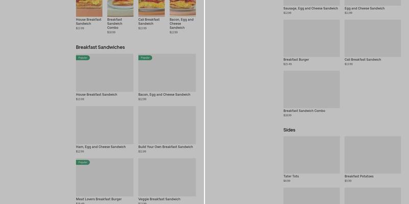 Donuts & Breakfast Sandwiches Menu