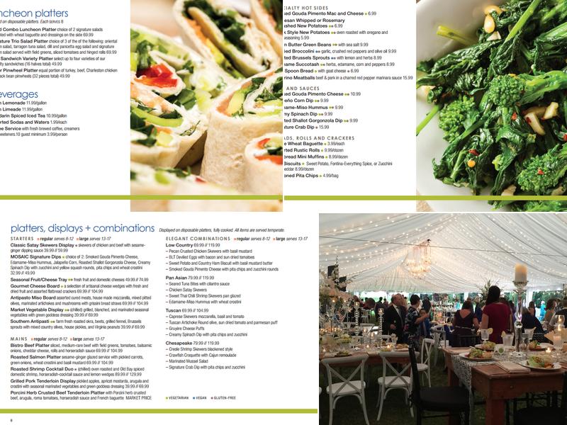 MOSAIC Catering and Events - Charleston Menu