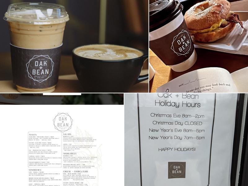 Oak + Bean Menu