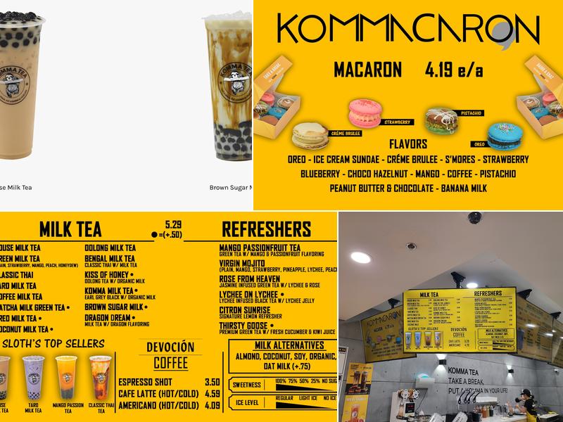 Komma Tea - Concord Menu