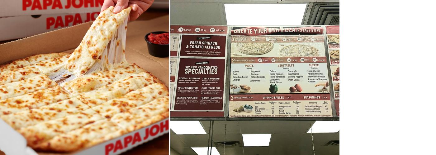 Papa Johns Pizza Menu
