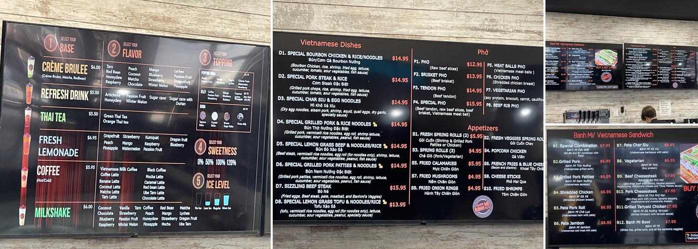 Boba Tea & Ice Cream Menu
