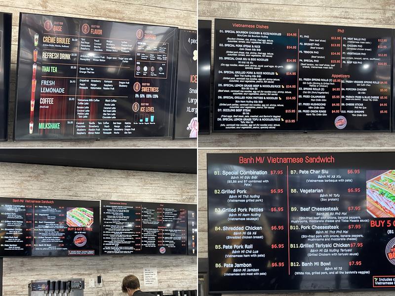 Boba Tea & Ice Cream Menu