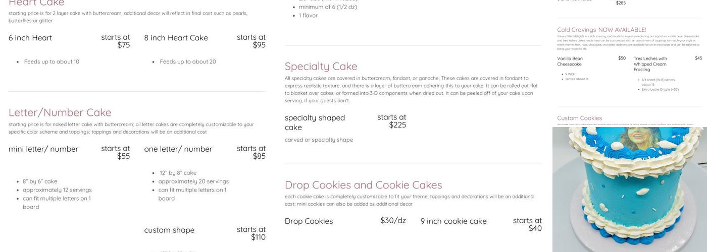 Batch! Please Bakery, LLC. Menu