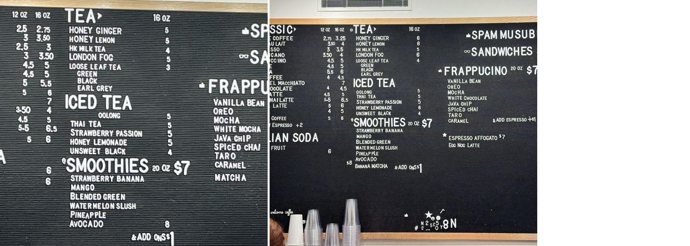 Lucky Coffee Menu