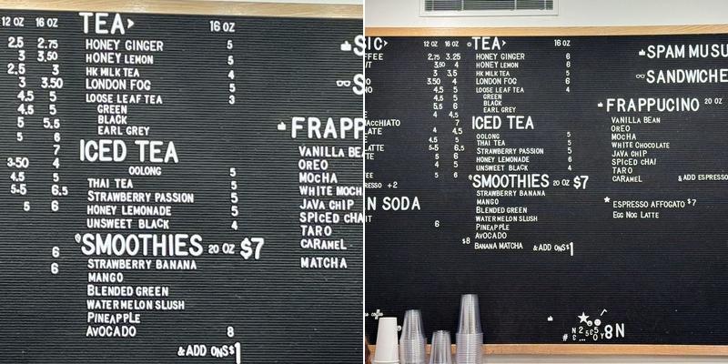Lucky Coffee Menu