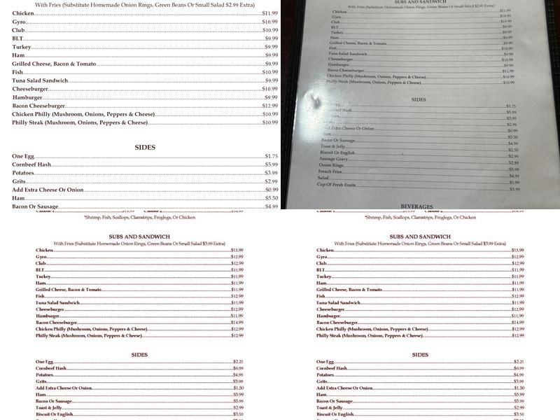 Mikeys Family Diner Menu