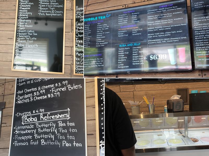 Scoops and Sweet bubbles Menu