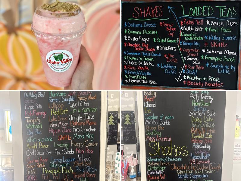 Water Valley Nutrition Menu