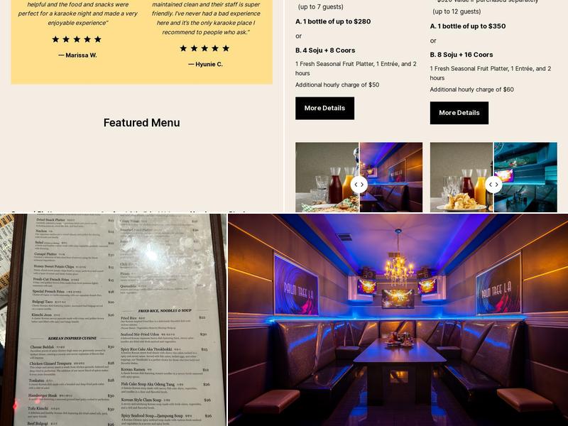 Palm Tree Karaoke / 棕榈樹 KTV Menu