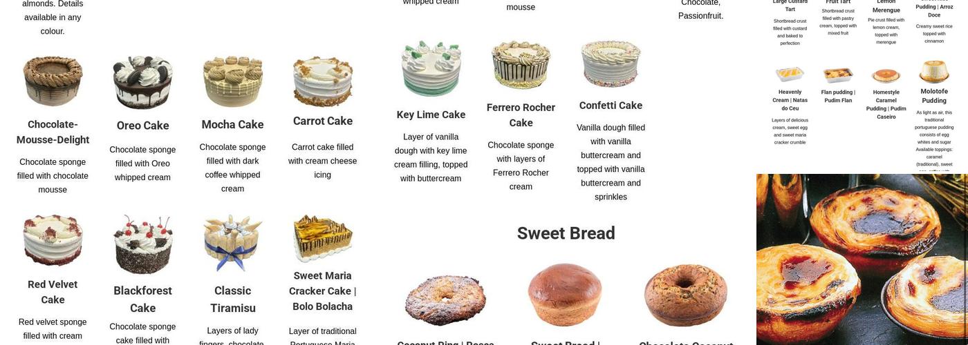 Caldense Bakery Menu