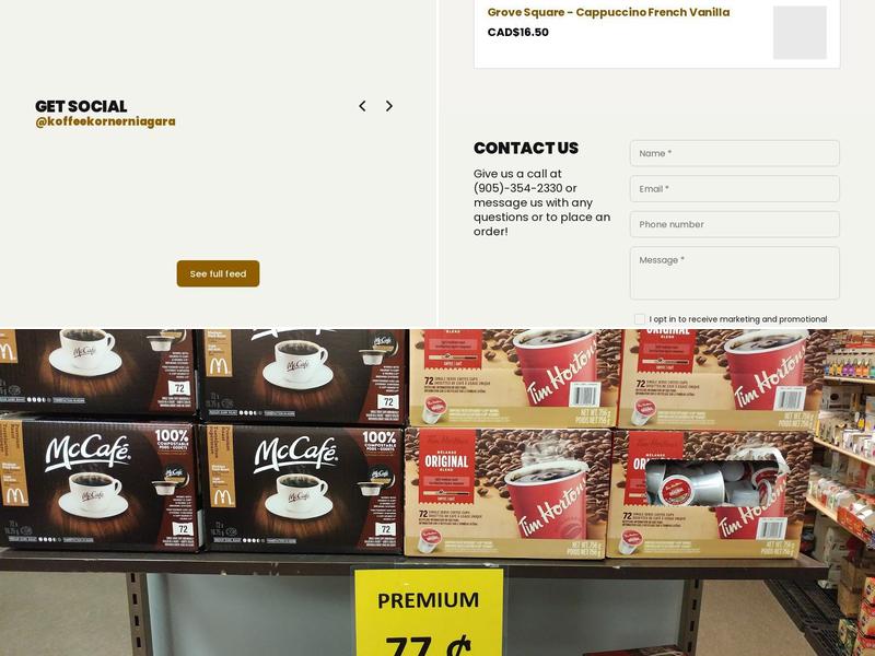 Koffee Korner Niagara Falls Menu