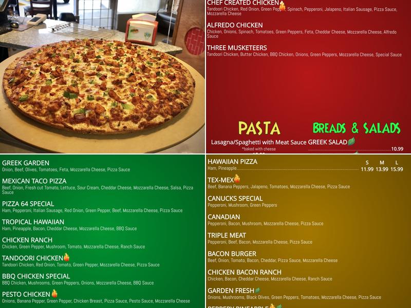 Pizza 64 Menu
