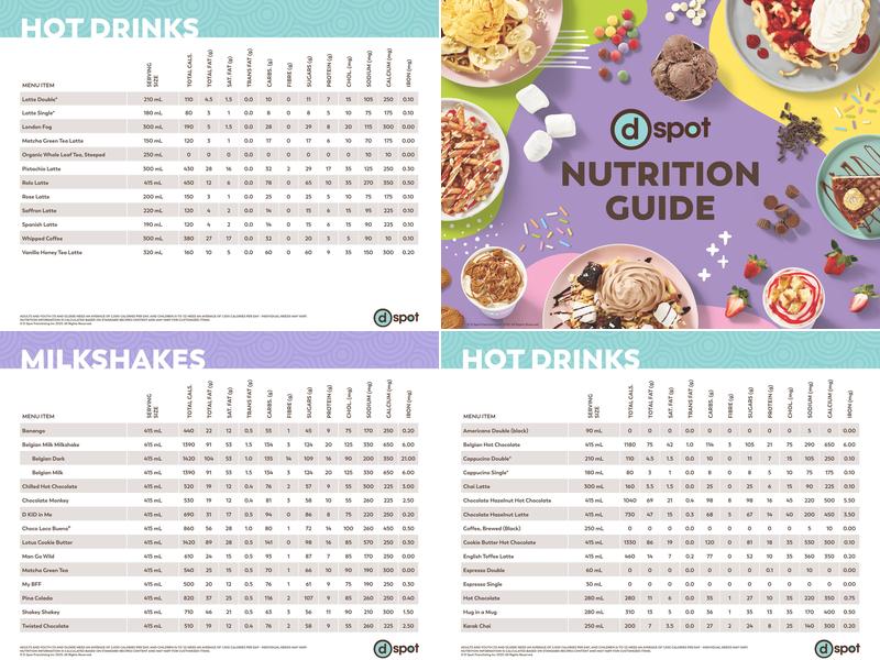D Spot Desserts Guelph Menu