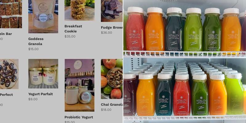 Vitality Juice Co. Menu