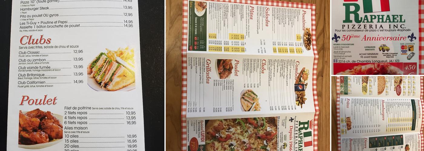 Casa Raphaël Menu