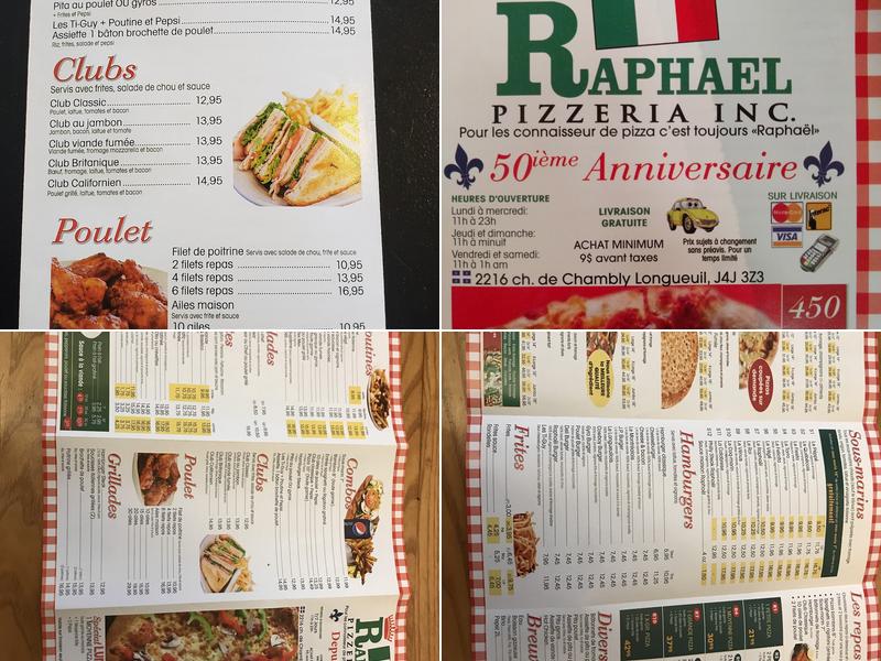 Casa Raphaël Menu