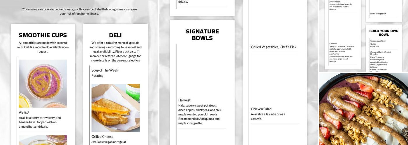 Harvest Kitchen Menu