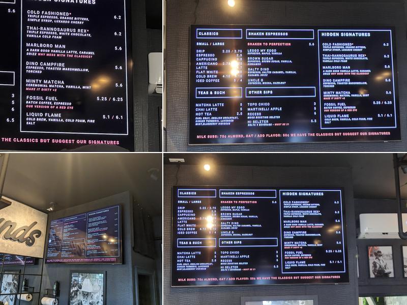 Hidden Grounds Coffee Menu