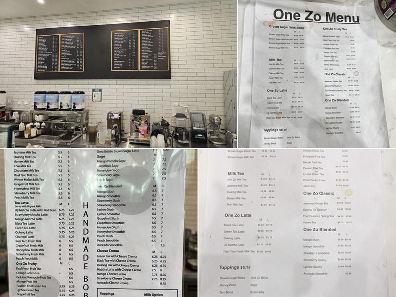 One Zo Menu