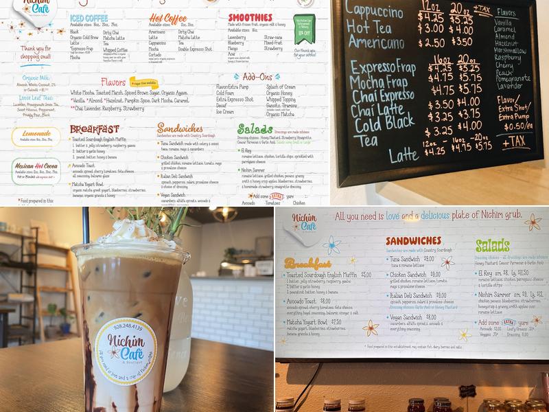 Nichim Cafe & Boutique Menu