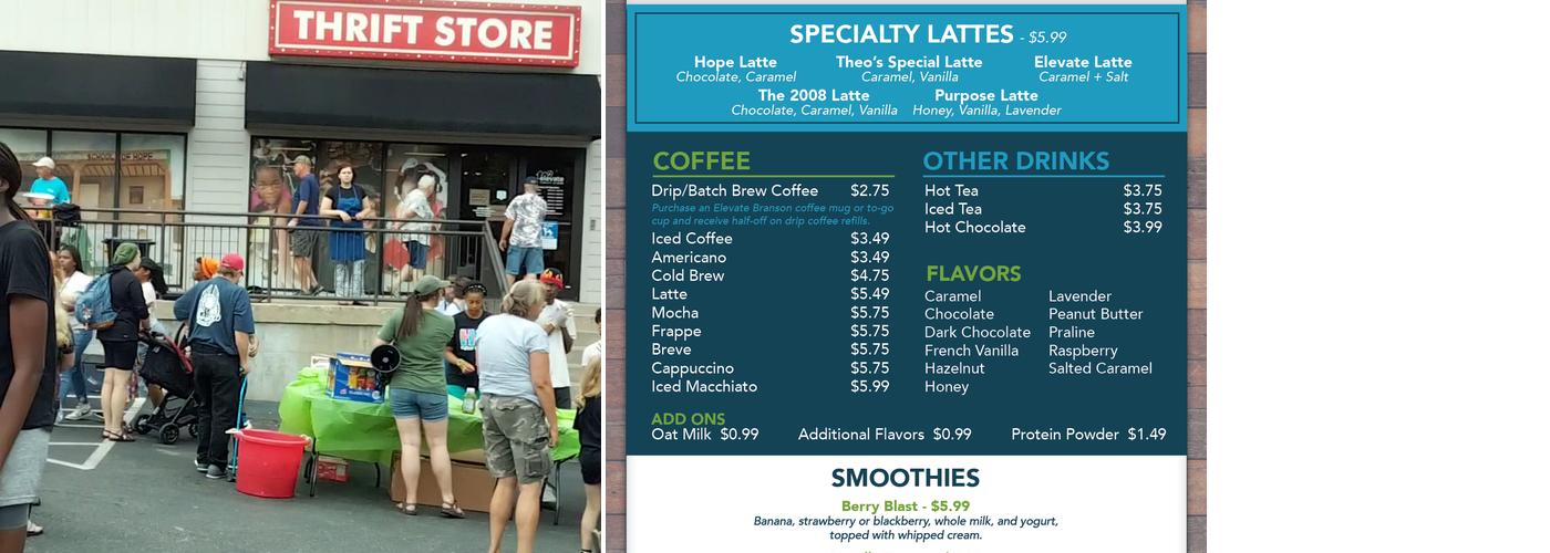 Elevate Coffee Menu