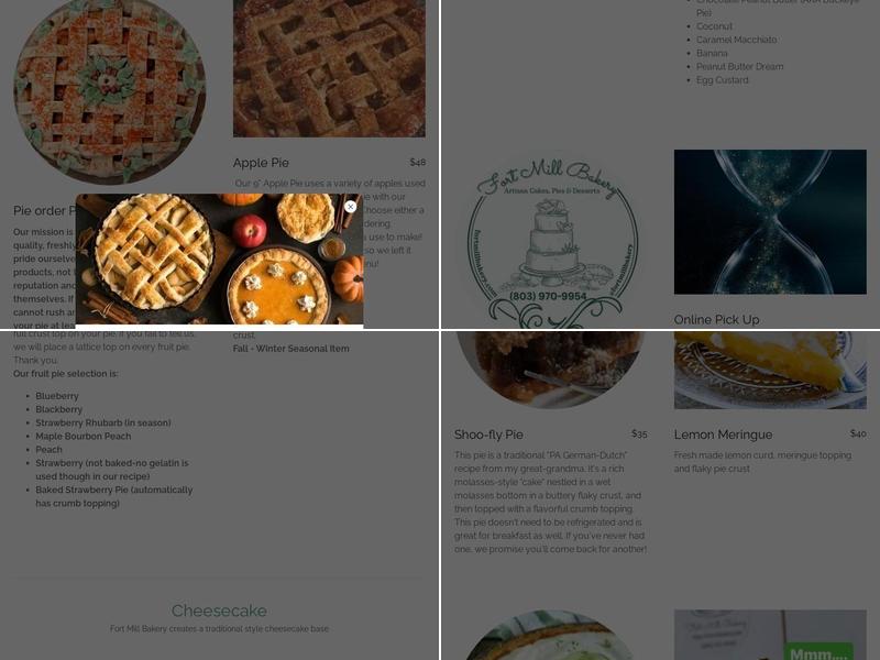 Fort Mill Bakery Menu