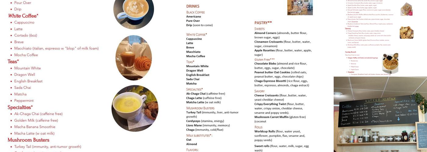 Kaffee Klatsch Menu