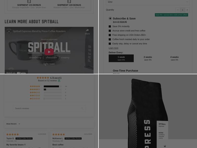 Press Coffee - Sprouts Osborn Menu