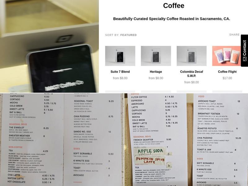 Mast Coffee Menu