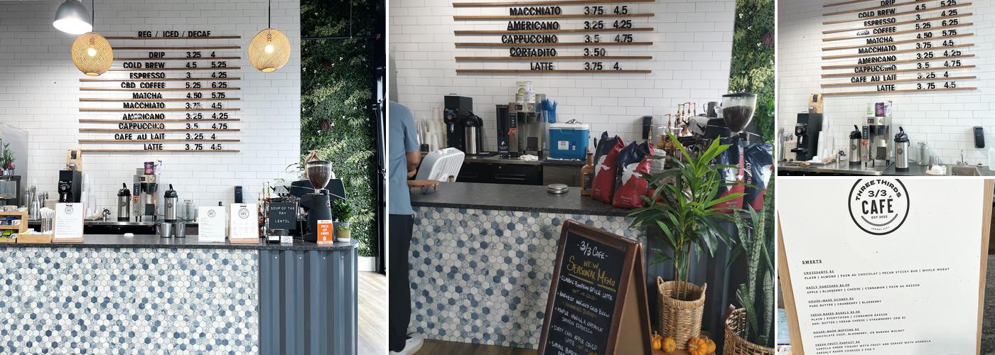 Three Thirds Cafe Menu